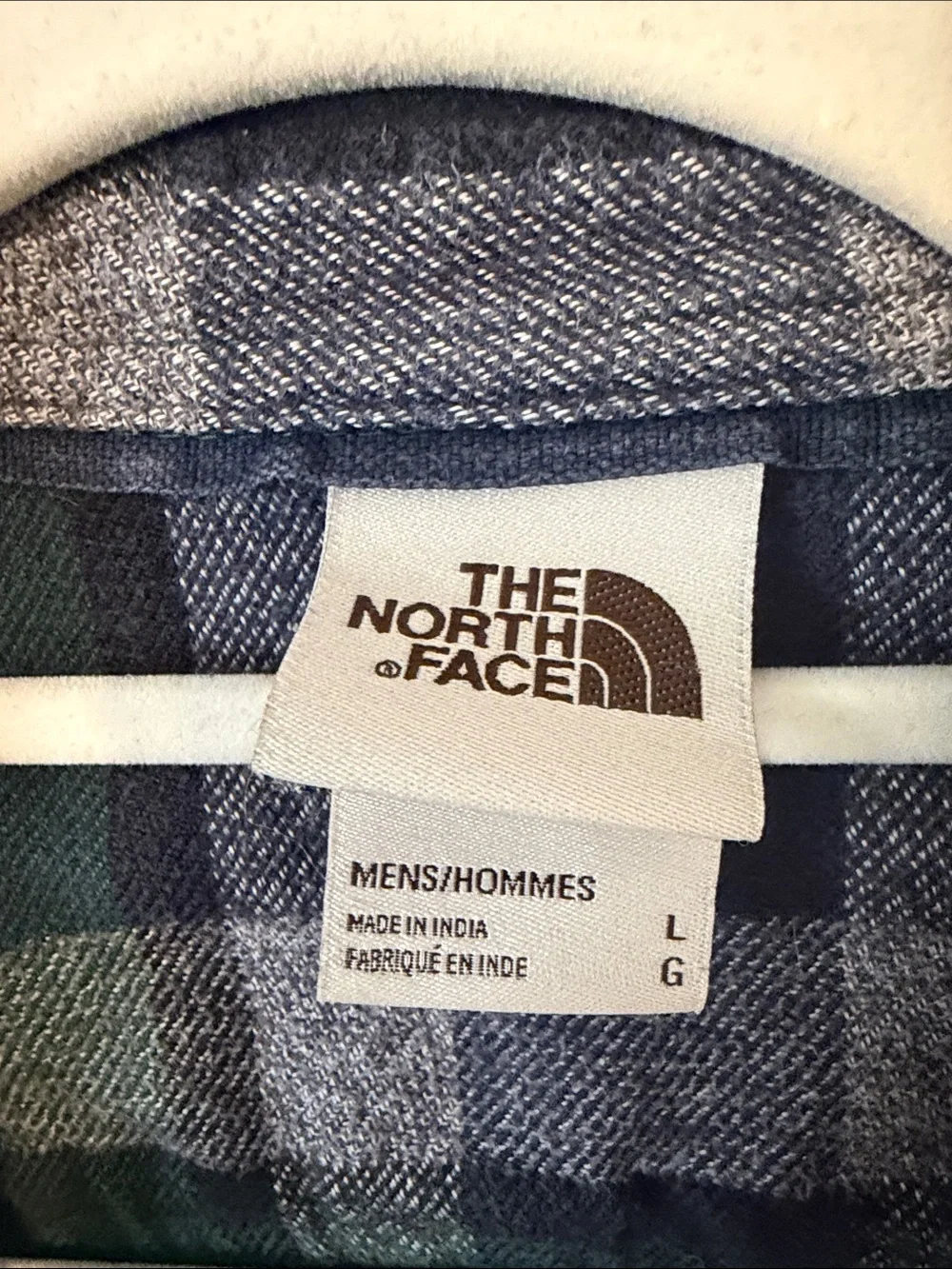 The North Face Green and Navy Plaid Button-Down Shirt